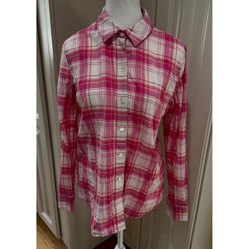 Vineyard Vines Pink Plaid Button Down Long Sleeve Shirt Casual Top Size 6 Barbie